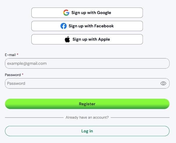 Star Casino Online registration form – sign up with Google, Facebook, Apple or email to create your account